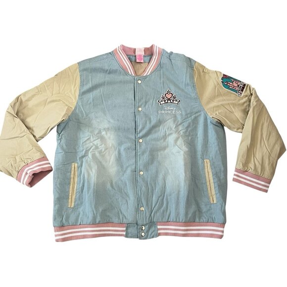 Disney Princesses Denim Women's Bomber Jacket Size 3X - BoxLunch Exclusive - Picture 1 of 10